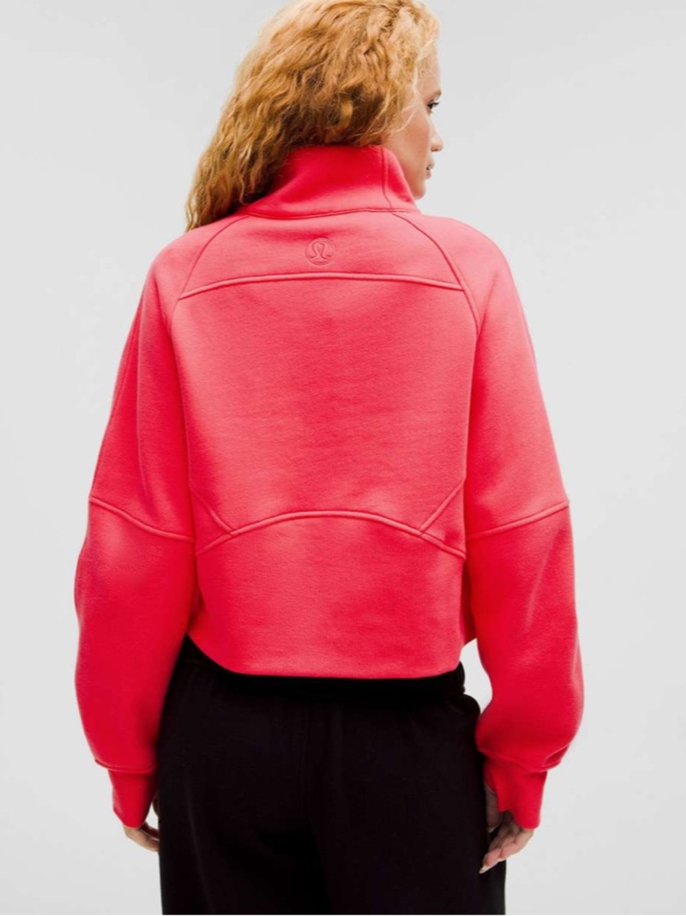 Lululemon Scuba Oversized Funnel-Neck Half Zip Coral Pink Gold Medium Large - Picture 2 of 12